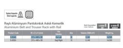 Starax Raylı Alüminyum Pantolonluk Askılı Kemerlik (S-6540-G)