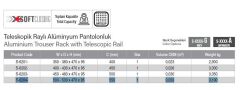 Starax 55cm Teleskopik Raylı Alüminyum Pantolonluk (S-6204-G)