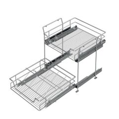 Starax Gizli Raylı Çekmece ve Ayakkabılık Ünitesi Krom (S-6123-C)