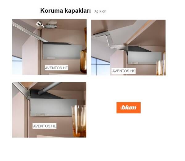 Blum Aventos HF/HL/HS Güç Ünitesi SOL Kapak Gri Renk (22.8001L)