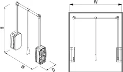 Starax Gardırop Asansörü (12 Kg) Beyaz W: 850-1150mm (S-6012-W)