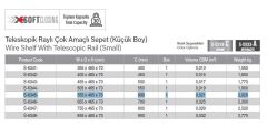 Starax 60cm Teleskopik Raylı Çok Amaçlı Küçük Boy Sepet (S-6345-C)