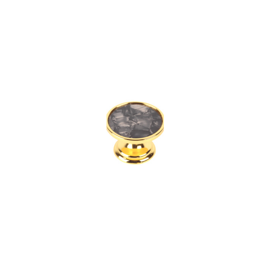 Grey Sedef Cabinet Knob 24K Gold