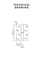 Mondeo Leaf Hinge 12 cm without Head