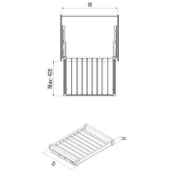 Starax Gizli Raylı Alüminyum Pantolonluk Beyaz Modül 60cm (S-6707-W)