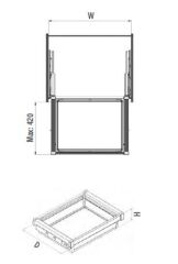 Starax Gizli Raylı Alüminyum Çekmece Frenli Antrasit 80cm (S-6703-A)