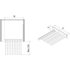 Starax Raylı Pantolon Askısı Gri 500 x 420 x 90mm (S-6035-G)