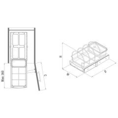 Starax Teleskopik Raylı Taşıyıcı Ünite Modül 40cm (S-2393-G)