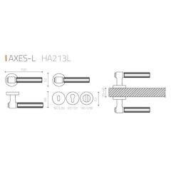 Axes-L Rozetli Kapı Kolu Füme Renk