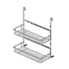 Starax Lüks İki Büyük Raflı Baharatlık Krom (S-4031-C)
