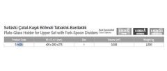 Starax Set Üstü Çatal-Kaşık Bölmeli Tabaklık & Bardaklık Paslanmaz Çelik (S-4028-SS)