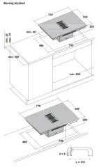 Hafele OPUS PLUS Ankastre İndüksiyonlu + Davlumbaz Entegre Ocak 77cm 2 Flex Siyah