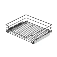 Starax Bağımsız Çift Açılım Gizli Raylı Çekmece Frenli Antrasit Modül 45cm (S-2333-A)