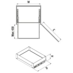 Starax Bağımsız Çift Açılım Gizli Raylı Frenli Çekmece Modül 40cm Beyaz (S-2332-P-W)