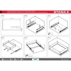 Starax Bağımsız Çift Açılım Gizli Raylı Frenli Çekmece Modül 40cm Beyaz (S-2332-P-W)