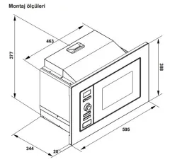Hafele ETERNAL Mikrodalga Fırın Ankastre 20L Inox