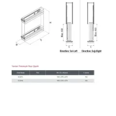 Starax 2211 Yandan Teleskopik Raylı Şişelik Frenli Krom Modül 15cm (S-2211-C)