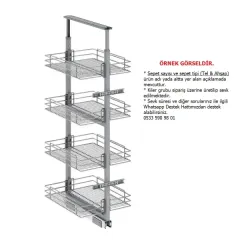 Starax 1109 Teleskopik Kiler 3 Tel Sepetli Krom Renk Modül 40cm (S-1109-C)