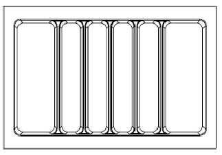 Starax 74x49 Gri Plastik Kepçelik 6 Gözlü Modül 80cm (S-2689-GP)