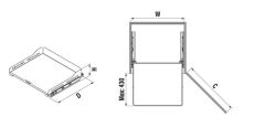 Bağımsız Çift Açılım Gizli Raylı Çekmece 55 cm (Fr.)-Unique Box-Antrasit