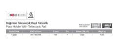 Starax Bağımsız Teleskopik Raylı Tabaklık Antrasit 60cm (S-2232-A)