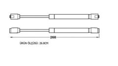 Samet Gazlı Piston 100 Newton Gri