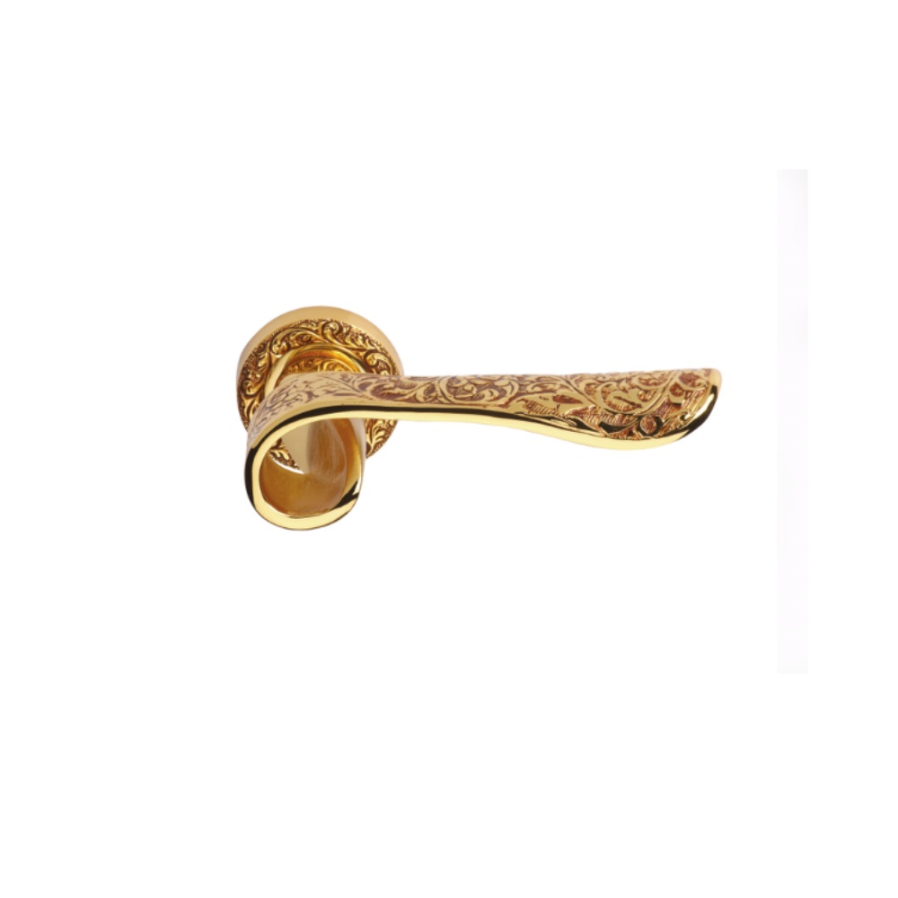 Conchiglia Door Handle on Rose