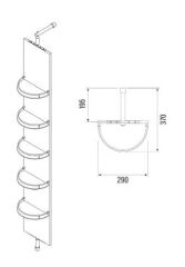 Starax 5 Raflı Krom Renk Döner Panel Krom (S-8421-C)